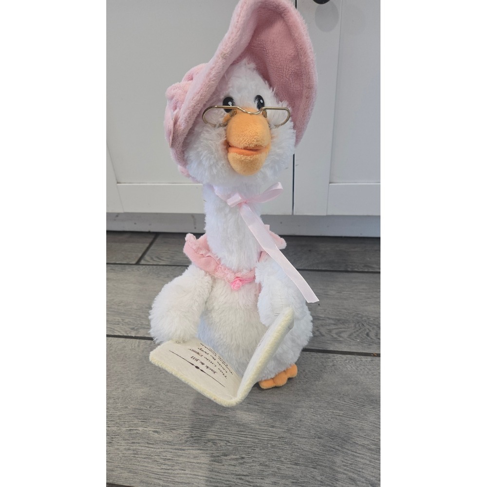 Cuddle Barn Mother Goose Animated Talking Plush Nursery Rhymes Pink White 14"